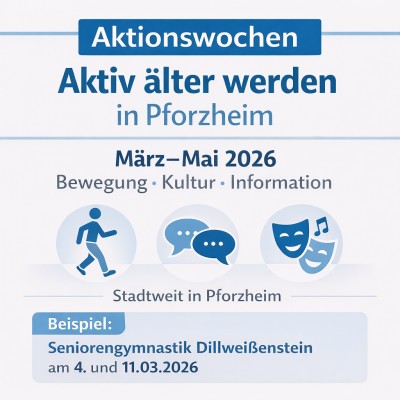 Aktionswochen „Aktiv älter werden“ starten 2026 in Pforzheim